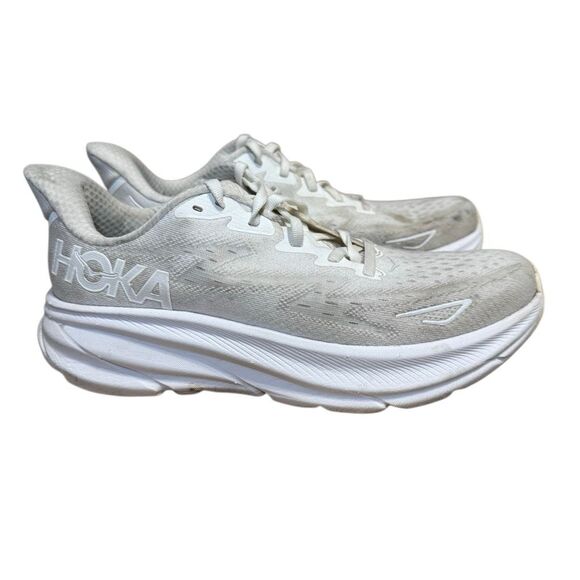 Hoka Shoes - Hoka One One Clifton 9 1127896 WWH White Running Shoes Sneakers Wmns Size 8.5 B